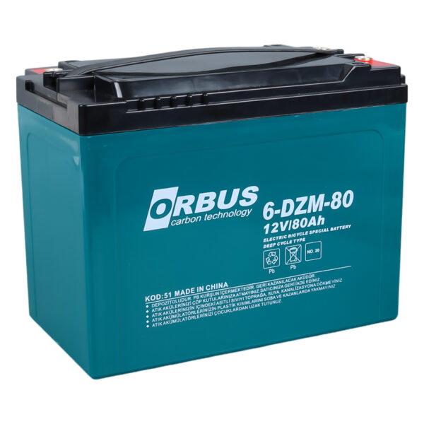 Orbus 6dzm-80 12 Volt - 80 Amper Elektri̇kli̇ Bi̇si̇klet Aküsü (175 X 120 X 226 Mm)