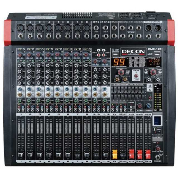 Decon Dmp-12p Usb-bluetooth 8 Kanal Mono/2 Kanal Stereo 2x650w 12 Kanal Power Mixer