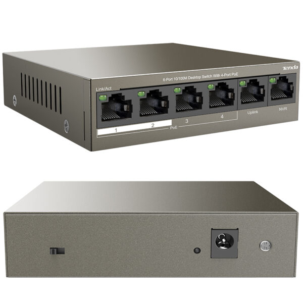 Tenda Tef1106p 2x Uplink + 4 Port 63 Watt Poe Ethernet Switch