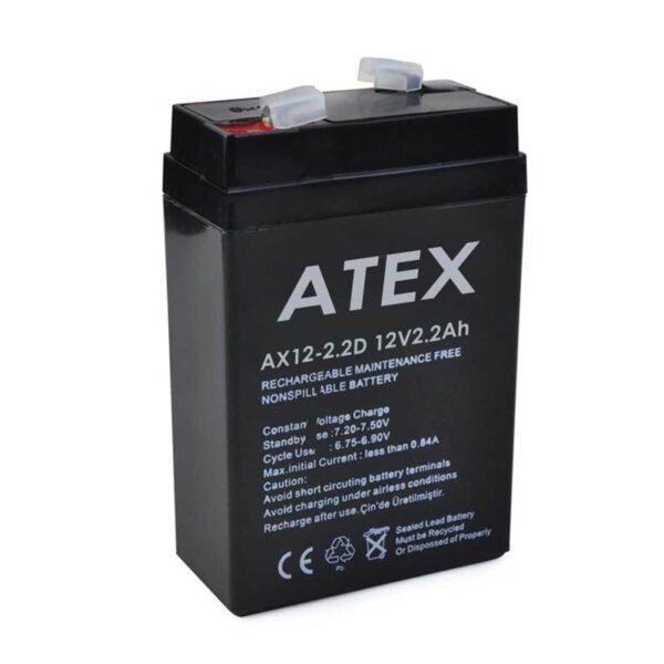 Atex 12 Volt - 2.2 Amper Di̇k Kare Akü (70 X 46 X 101 Mm)