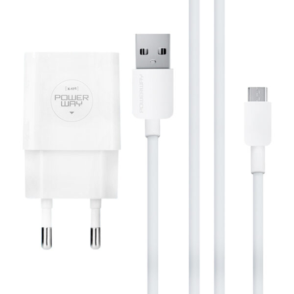 Powerway X-171 Samsung S3-s4 2.1 Amper Micro Usb Şarj Aleti̇ + Kablo