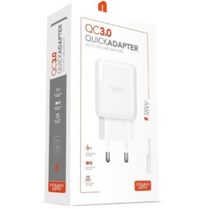 Powerway Qc3 Hizli 3000 Ma 18w Tüm Telefonlara Uyumlu Usb 3.0 Şarj Kafa Sade Başlik Adaptörü