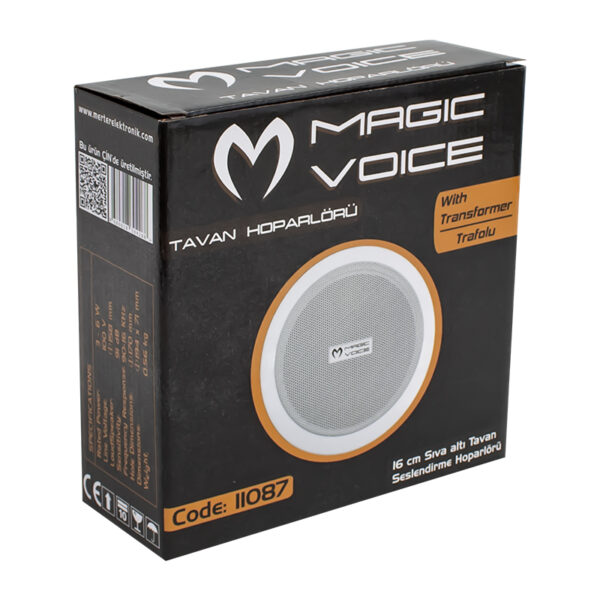 MagicVoice MV-11087 16 Cm 10 Watt Hat Trafolu Sıva Altı Beyaz Alçıpan Hoparlör Özellikleri