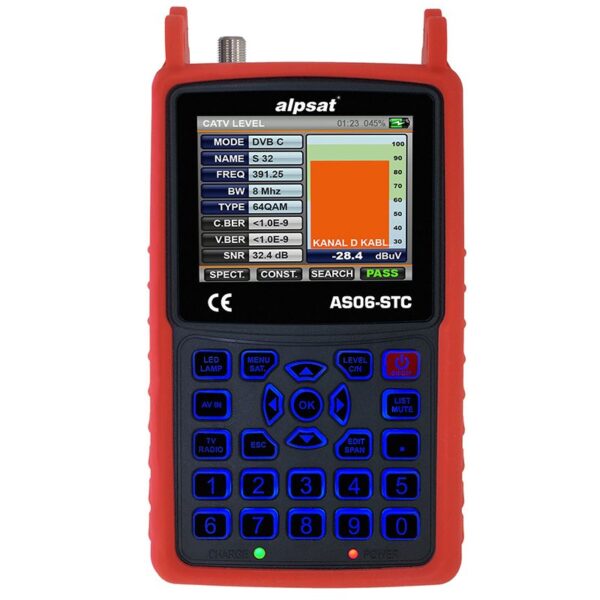 Alpsat As06-stc Satfinder 6 Hd Slim Görüntülü Uydu Bulucu + Kamera Test Cihazı