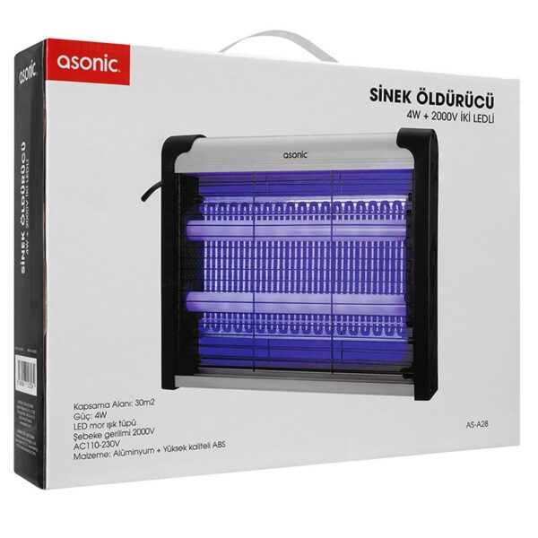 Asoni̇c As-a28 Orta Boy 4w+ 2000v Zi̇nci̇r Askisili İki̇ Ledli̇ Si̇nek Öldürücü - Görsel 4