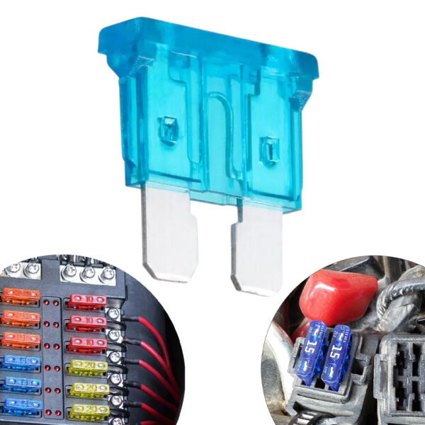 Powermaster 15 Amper Aşiri Yük Ve Kısa Devre Koruma Bıçaklı Oto Si̇gortasi (100'lü Paket)