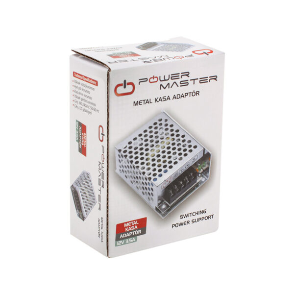 Powermaster Pm-14065 12 Volt - 3.5 Amper - 42 Watt Metal Kasa Adaptör - Görsel 3