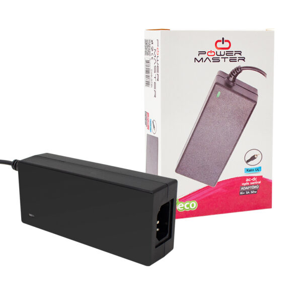 Powermaster Pm-14311 16 Volt - 3 Amper 5.5*2.5 Mm Uçlu Plasti̇k Kasa Santral Adaptörü (masaüstü) - Görsel 3