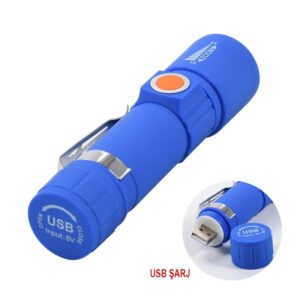 Powermaster Mx-616s Usb Şarjli 3 Modlu Plasti̇k Kasa Mini El Feneri̇