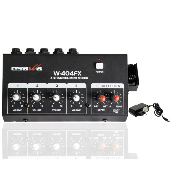 Osawa W-404fx Mi̇k Gi̇ri̇ş-1 Line Çikiş Ekolu Mi̇k Çoğaltıcı 20 Db Adaptörlü 4 Kanal Mini Mixer
