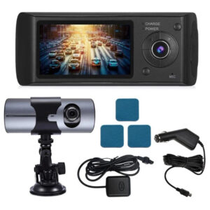 Powermaster R300 Gps Kayıt Destekli̇ Çi̇ft Kameralı Araç İçi̇ Dvr Kamera Set (128 Gb Kart Destekli̇)