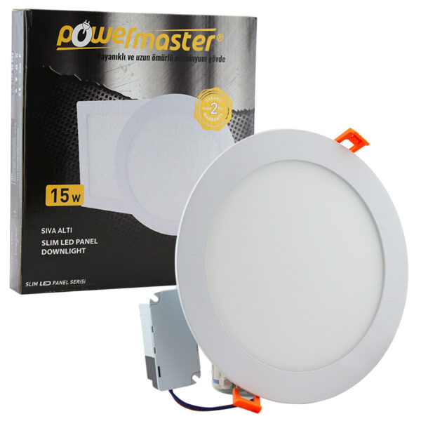 Powermaster 15 Watt 3000k 185 Mm Siva Alti Günişığı Yuvarlak Slim Led-eco Spot Panel