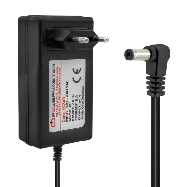 Powermaster Pm-16743 24 Volt - 2 Amper 5.5*2.5 Mm Uçlu Plasti̇k Kasa Pri̇z Ti̇pi̇ Adaptör