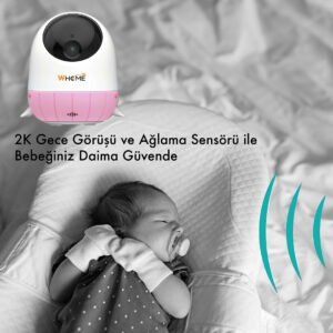 Whome Yapay Zeka Destekli̇ 2k Ptz Gece Görüşlü Pembe Wi̇fi̇ Bebek Güvenli̇k Kamerasının (128 Gb Tf Kart Destekli̇)