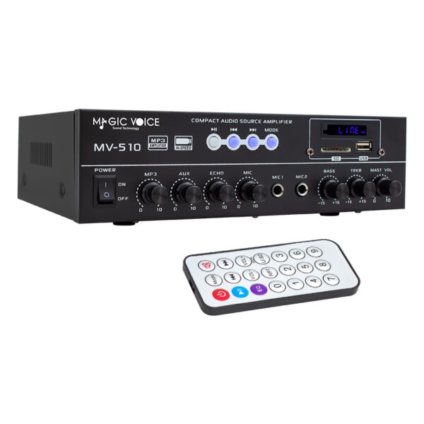 Magicvoice Mv-510 50 Watt Usb/sd/bluetooth 2 Mi̇k.,eco Lu+2sd 2061*2 Li̇ Ukli Gi̇ri̇şli̇ Hat Trafolu Anfi̇
