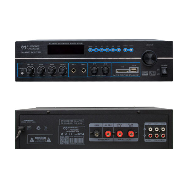 Magicvoice MV-530 120 Watt USB-SD-Bluetooth 2 Bölgeli Hat Trafolu Anfi Özellikleri