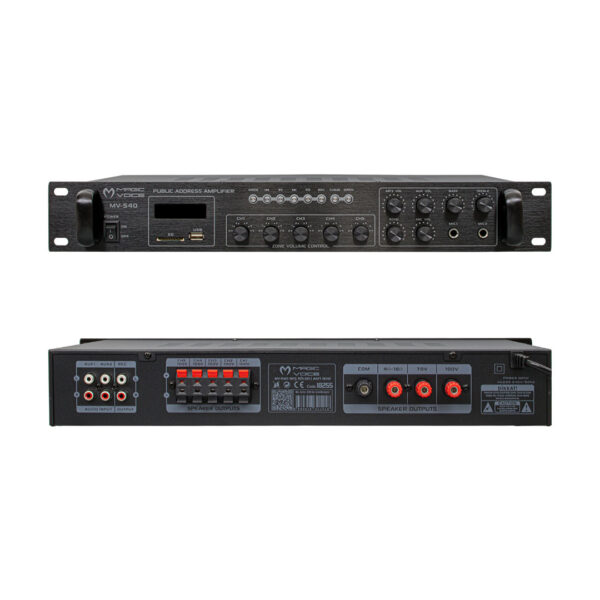 Magicvoice MV-540 100 Watt Usb-Sd-Bluetooth 2 Mikrofon Girişli 5 Bölgeli Hat Trafolu Anfi Özellikleri