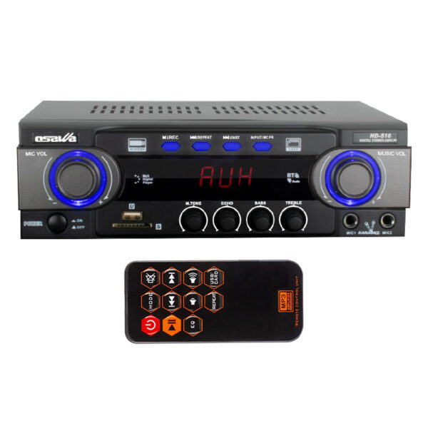 Osawa Hd-510 2x50 Watt 220v/12v Gi̇ri̇ş Usb-sd -bt-uk Trafosuz 2 Mi̇k Gi̇ri̇şli̇ Stereo Anfi̇