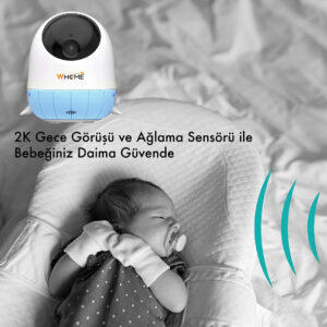 Whome Yapay Zeka Destekli̇ 2k Ptz Gece Görüşlü Mavi̇ Wi̇fi̇ Bebek Güvenli̇k Kamerasının (128 Gb Tf Kart Destekli̇)