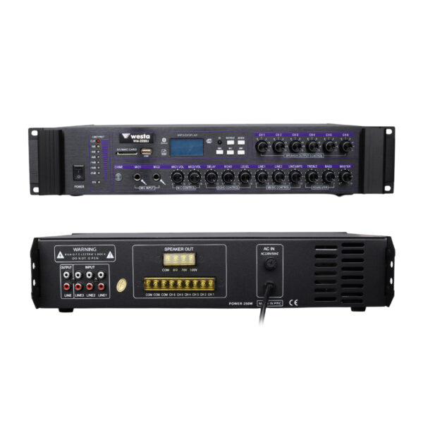 Westa WM-2250U 250 Watt 100 Volt USB-SD-Bluetooth 6 Bölgeli Trafolu Mixer Anfi Özellikleri