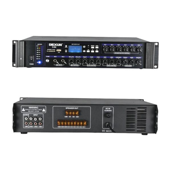 Dexun D-500 350-700 W 100v/70v/4-16 Ohm Usb/sd/bt 6 Bölgeli̇ 2 Mi̇k 3 Aux Gi̇ri̇şli̇ Trafolu Mixer Anfi̇