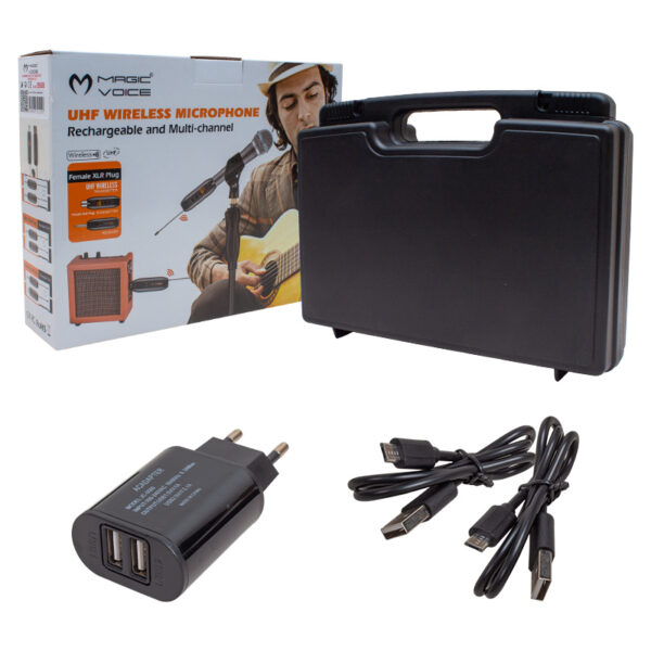 Magicvoice Mv-19588 Uhf Kablolu Mi̇krofonu Kablosuza Çevi̇ri̇ci̇ Set (xlrli̇) - Görsel 3