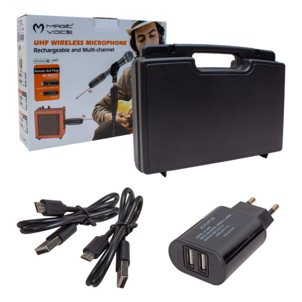 Magicvoice Mv-19596 Uhf Enstrüman Ti̇p Kablosuz Mi̇krofon Üçlü Set(kürsü-yaka Mi̇krofonlu)(xlrli̇) - Görsel 3