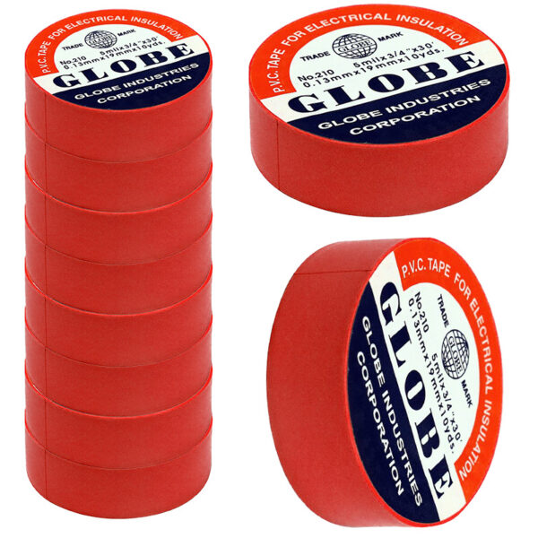 Globe 0.13mmx19 Mm Kırmızı İzole Bant (10'lu Paket)