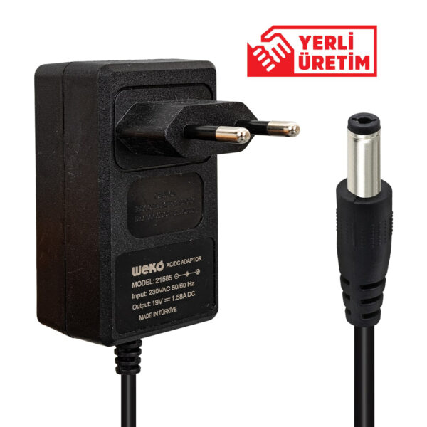 Weko 19 Volt - 1.58 Amper 5.5*1.7 Uçlu Yerli̇ Üreti̇m Pri̇z Ti̇pi̇ Notebook Adaptör