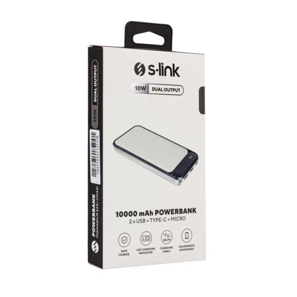 S-link Ip-g2710 10000 Mah Powerbank 2 Usb Port Beyaz Lcd Göstergeli̇ Powerbank - Görsel 4