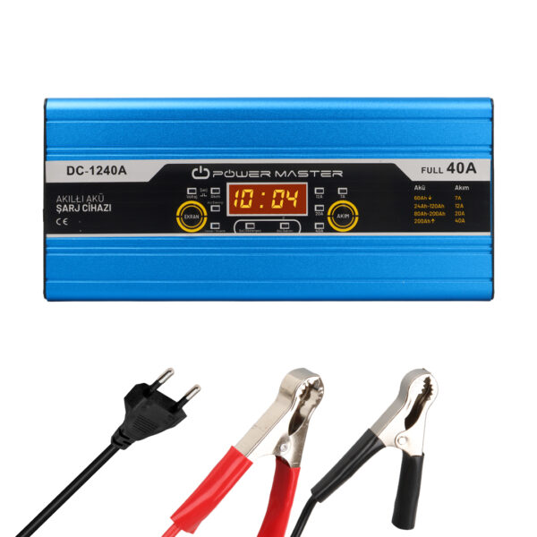 Powermaster Dc-1240a 12 Volt Max 40 Amper Digital Ekranlı Akıllı Kuru - Asi̇t - Jel Akü Şarj Cihazı