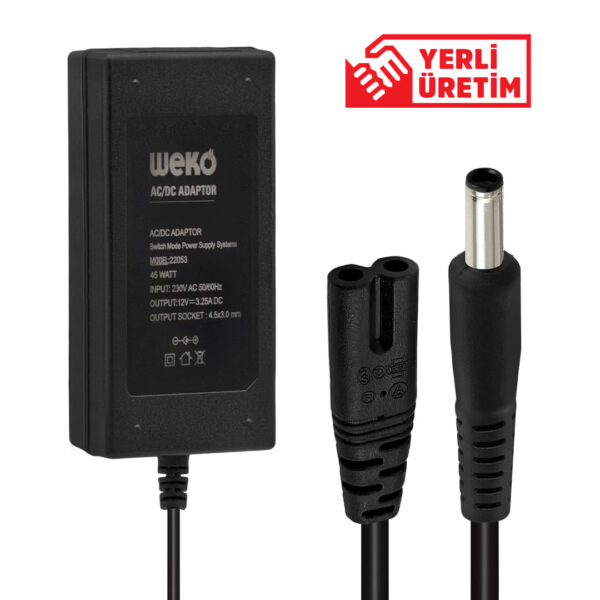 Weko 12 Volt - 3.25 Amper 4.5*3.0 Uçlu Yerli̇ Üreti̇m Notebook Adaptör