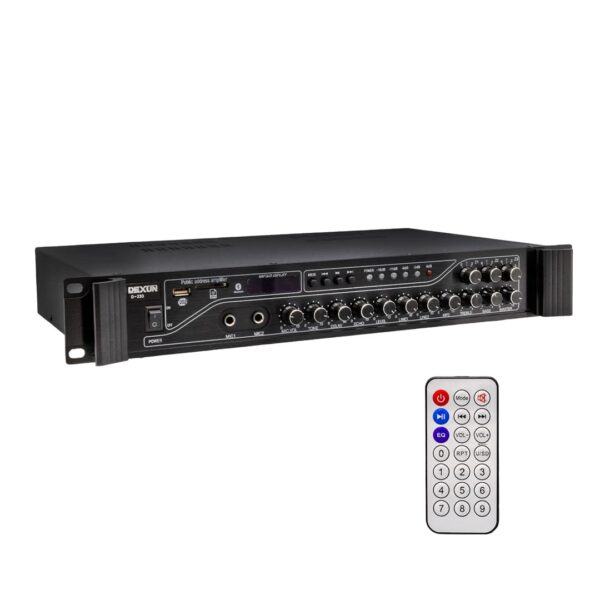 Dexun D-230 250 Watt 3 Zone İki̇ Mi̇k Gi̇ri̇ş Usb-bt 4/16-70-100v Hat Trafolu Anfi̇