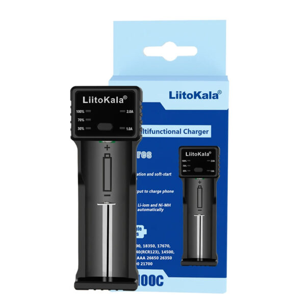 Liitokala Lii-100c Universal Aa/aaa/18650/14500/123a Akıllı Tekli̇ Pi̇l Şarj Cihazı Aleti̇