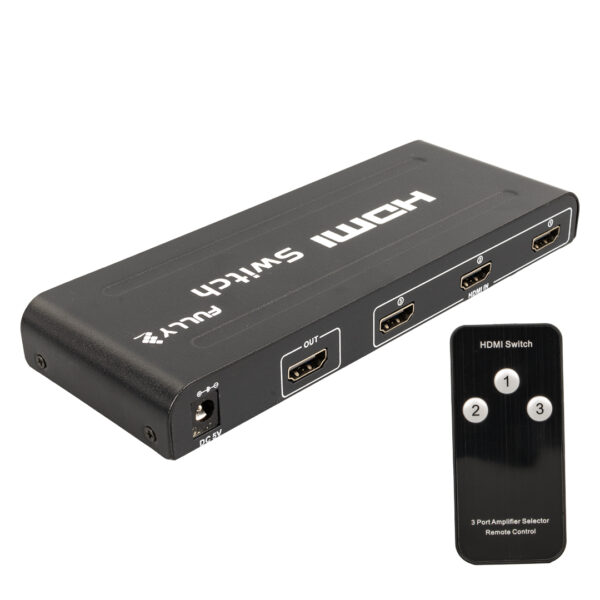 Fully G-538h 3 Gi̇ri̇ş 1 Çikiş Hdmi Switcher Toplayici Metal Kasa Adaptörlü