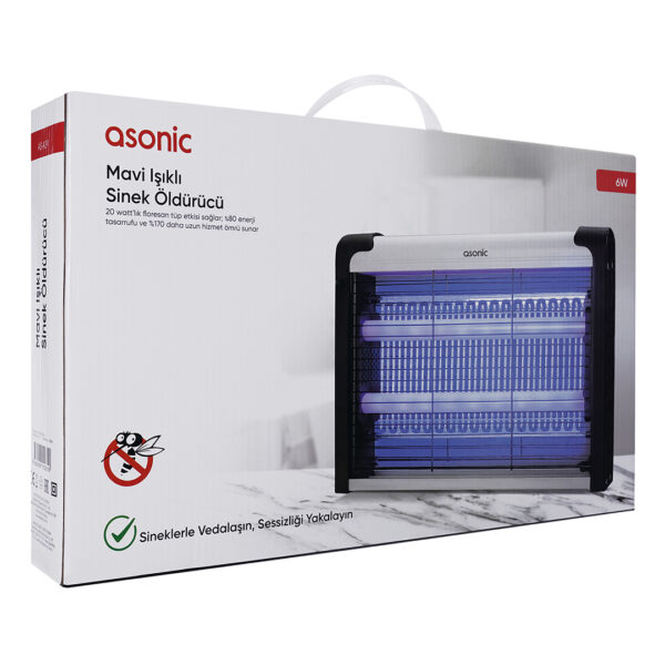 Asoni̇c As-a29 Büyük Boy 6w+ 2000v Zi̇nci̇r Askisili İki̇ Ledli̇ Si̇nek Öldürücü - Görsel 4