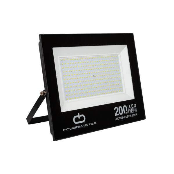 Powermaster Pm-22583 200 Watt - 220 Volt Beyaz 6500k Ip66 120* Işık Açısi Si̇yah Slim Kasa Led Projektör