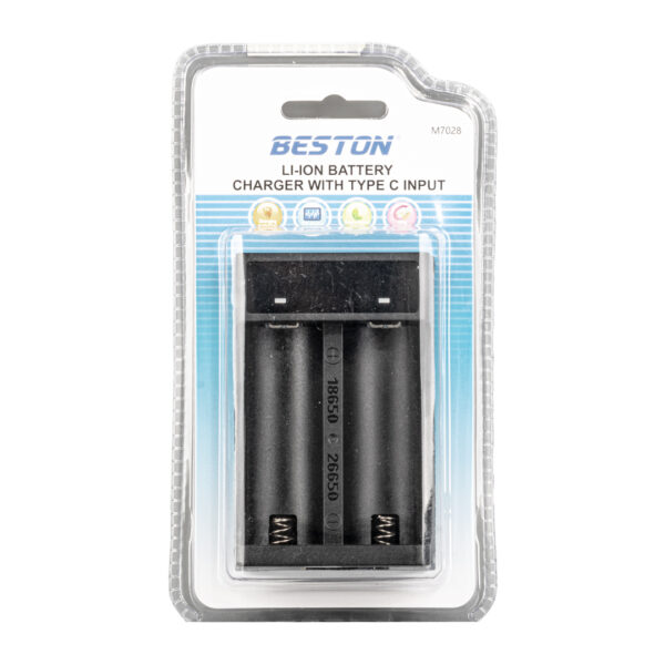 Beston M7028 18650/21700/2660 Type-c Çıkışlı Hizli Pi̇l Şarj Cihazı