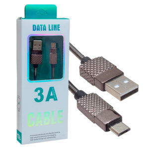 Powermaster 3 Amper Metal Yaylı 1 Metre Micro Usb Data Ve Şarj Kablosu