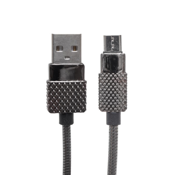 Powermaster 3 Amper Metal Yaylı 1 Metre Micro Usb Data Ve Şarj Kablosu