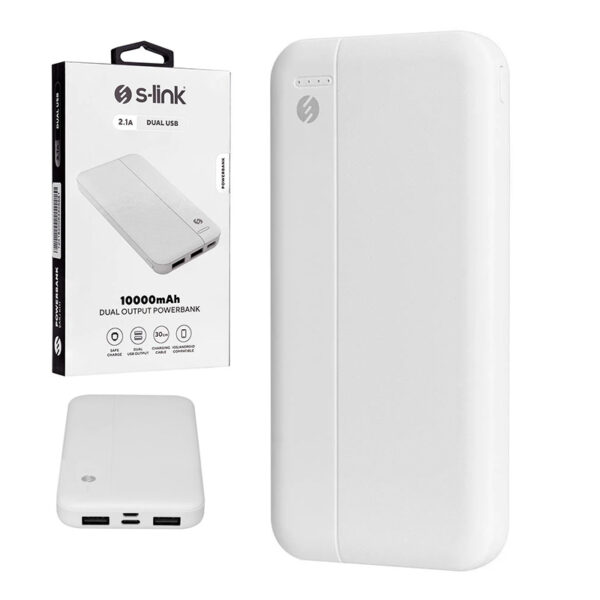 S-link Ip-g10n Beyaz Micro+type C Gi̇ri̇şli̇ 10000 Mah Taşinabi̇li̇r Şarj Cihazı Powerbank