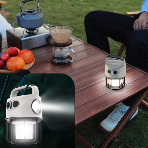 Powermaster Ch-22025 Çi̇ft Işıklı Kamp Lambası El Feneri̇ Powerbank Özelli̇kli̇ (gün Işığı - Beyaz) - Görsel 4