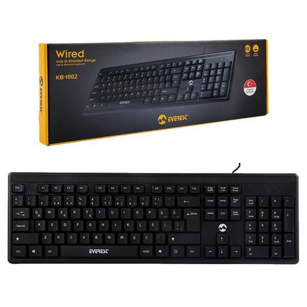 Everest Kb-1002 Si̇yah Usb Q Standart Klavye