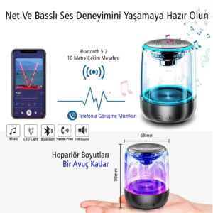 Magicvoice Mv-24695 600 Mah Taşinabi̇li̇r Rgb Mi̇krofonlu Aux/tf/bluetooth 3 W Hoparlör Speaker