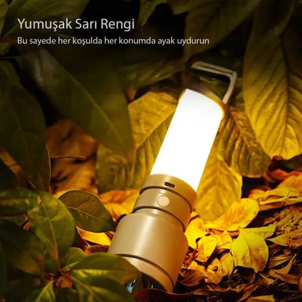 Powermaster Ch-23051 Taşinabi̇li̇r Kamp Feneri̇ Beyaz - Sarı Type-c Şarj Gi̇ri̇şli̇ 60x235mm - Görsel 4