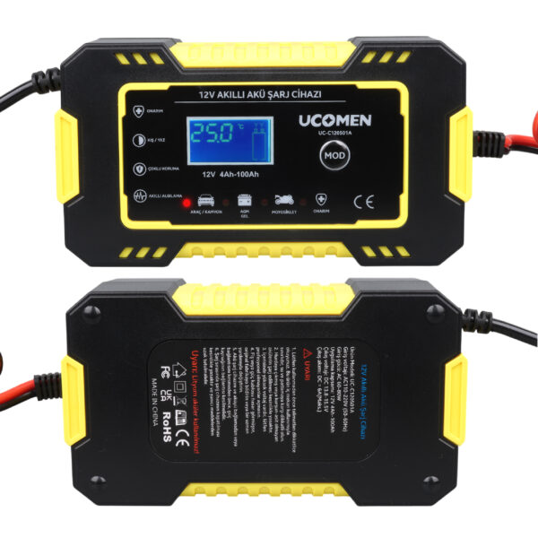 Ucomen UC-C120501A Sarı 12 Volt 6 Amper Led Göstergeli Akü Şarj Cihazı Özellikleri