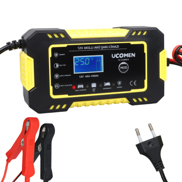 Ucomen Uc-c120501a 12v Max 6a Sarı Led Göstergeli̇ Akü Şarj Cihazı