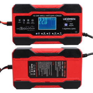 Ucomen Uc-c121001a Kırmızı 12/24 Volt Max 10 Amper Led Göstergeli̇ Akü Şarj Cihazı