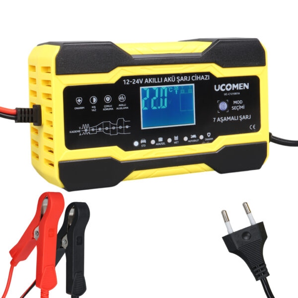 Ucomen Uc-c121001a Sarı 12/24 Volt Max 10 Amper Led Göstergeli̇ Akü Şarj Cihazı