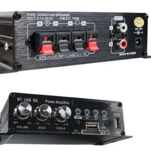 Magicvoice Yw-406l 12 Volt 100 Watt Motosi̇klet Bluetooth Amfi̇ Usb/sd 2 Kanal Pazarci - Anfi̇ (154x80x42mm)